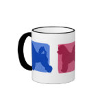 Colourful Portuguese Water Dog Silhouettes mugs