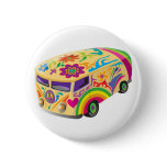 Colourful Psychedelic Painted Bus buttons