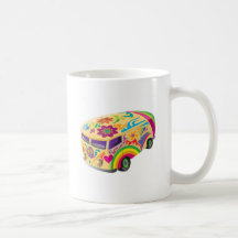 Colourful Psychedelic Painted Bus Coffee Mug