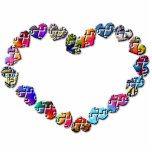 Colourful Puzzler Heart photo sculptures