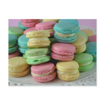 Colourful rainbow bright macarons macaron postcard