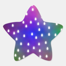 Colourful Rainbow Clouds with White Raindrops. Sticker