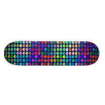 Colourful Rainbow Hearts Skateboard