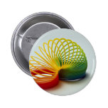 Colourful Rainbow slinky toy for kids Pinback Button