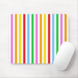 Colourful Rainbow Stripes on White Mouse Pads