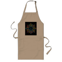 Colourful Rays Surround Peace Sign Aprons