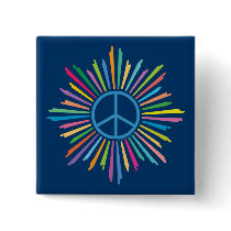 Colourful Rays Surround Peace Sign
