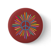 Colourful Rays Surround Peace Sign