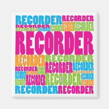 Colourful Recorder Fridge Magnet
