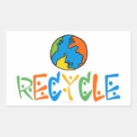 Colourful Recycle Rectangle Stickers