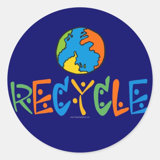 Colourful Recycling Round Stickers