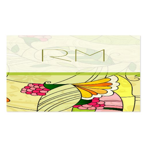 Colourful Retro Abstract Floral Collage Business Card Template