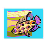 Colourful Retro Tropical Fish postcards