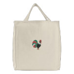 Colourful Rooster Embroidered Tote embroidered bags