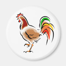 Colourful Rooster Magnets