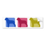 Colourful Rottweiler Silhouettes bumper stickers