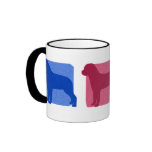 Colourful Rottweiler Silhouettes mugs
