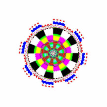 Colourful round magnet cut out