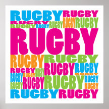 Colourful Rugby Poster
