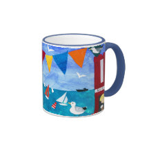 Colourful 'Seaside' Coffee Mug