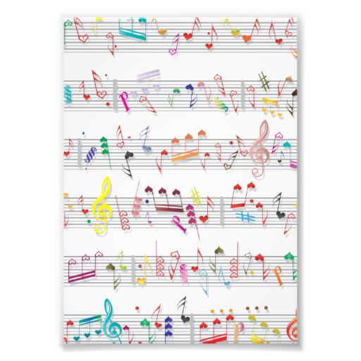 Colourful Sheet Music Notes Photo Print | Zazzle