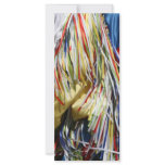 Colourful shimmer fringe close up rack cards