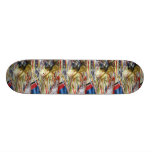 Colourful shimmer fringe close up skate board decks