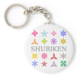 Colourful Shuriken keychains