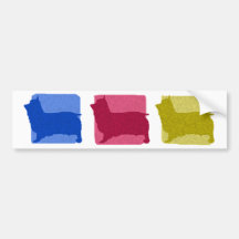 Colourful Silky Terrier Silhouettes Bumper Stickers