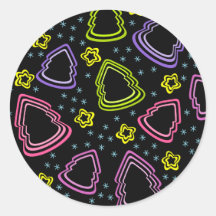 Colourful Sketchy Christmas Trees Sticker