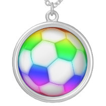 Colourful Soccer Ball (football) Necklaces