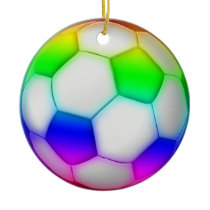 Colourful Soccer Ball (football) Christmas Ornament
