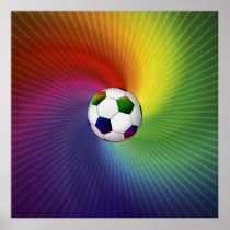 Colourful Soccer Ball (football) Poster