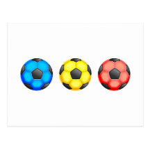 Colourful Soccer Balls Postcard