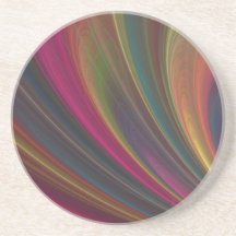 Colourful Soft Sand  Waves Beverage Coasters