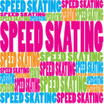 Colourful Speed Skating photo sculptures