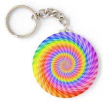 Colourful Spiral Design: Keychains