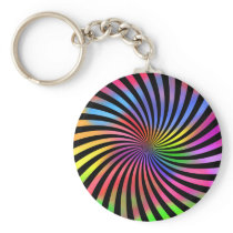 Colourful Spiral Design: Keychains