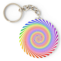 Colourful Spiral Design: Keychain