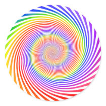 Colourful Spiral Design: Round Sticker