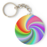 Colourful Spiral Fractal Keyring keychains
