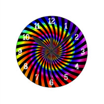 Colourful Spiral: Wall Clock wall clocks