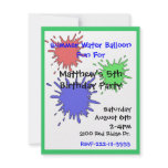 Colourful Splats Boy's Birthday Invitation