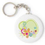 colourful spring flowers vector keychains
