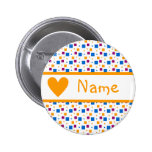 Colourful squares and heart pins