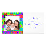 Colourful Squares/Photo Custom Photo Card