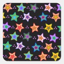 Colourful star pattern sticker
