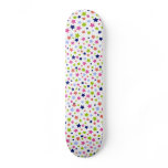 Colourful star pattern white girly skateboard