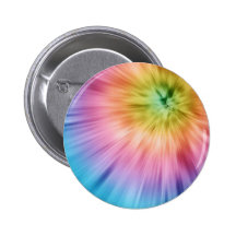 Colourful Starburst Tie Dye Pinback Button