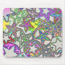 Colourful Stars Collage mousepads